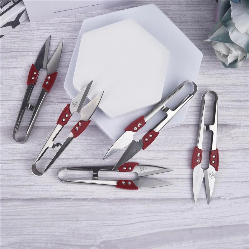 1/5pcs/set Stainless Steel Yarn Shears Cutting Sewing Scissors Shears Cross Stitch Scissors Embroidery Scissor U Thread Scissors