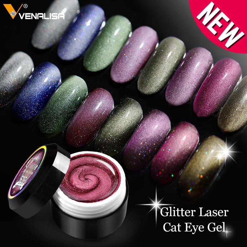 venalisa holography cat eye gel polish 5ml glitter laser cat eye nail polish Magnetic Varnish Shining Magnet Soak off gel color