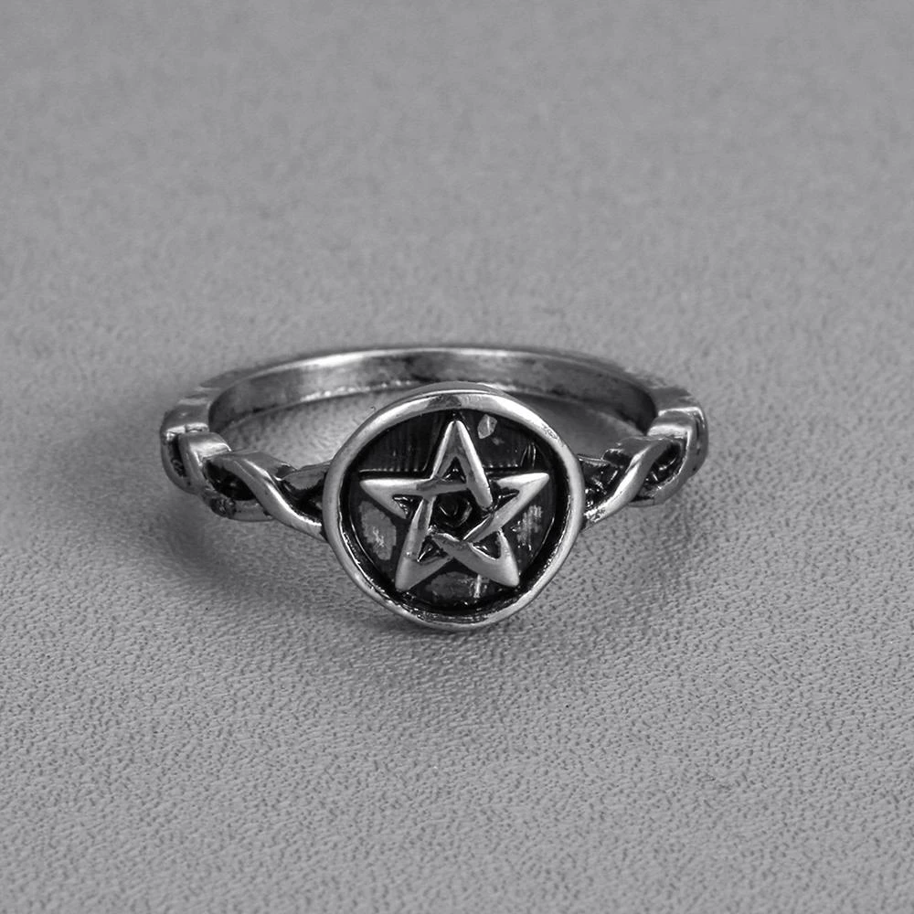 Todorova Retro Celtics Pentagram Star Pagan Rings Men's Women Fashion Biker Jewelry Gothic Punk Minimalist Signet Ring