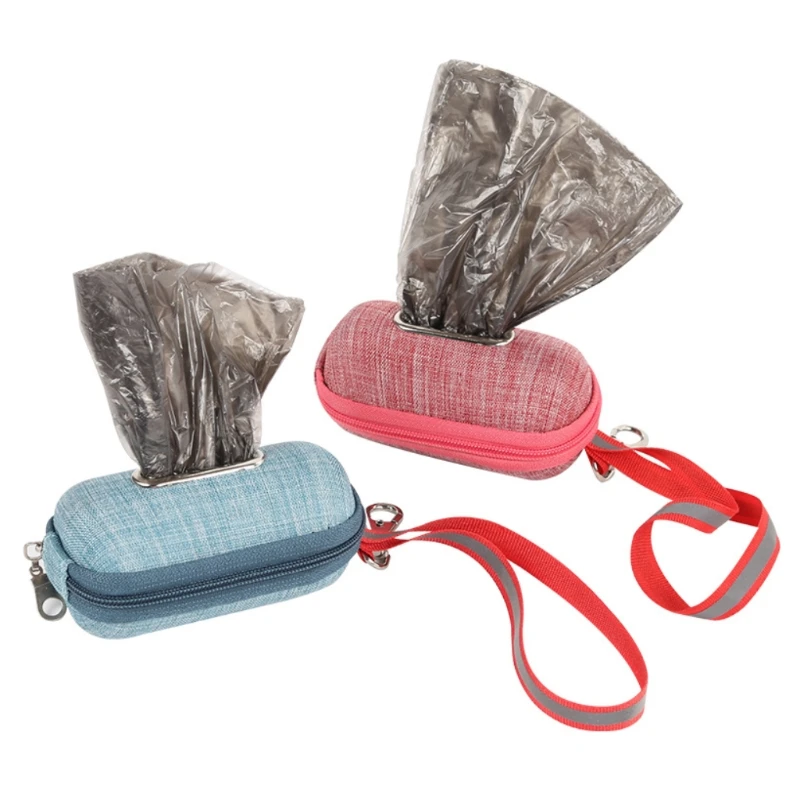 Portable Pet Dog Poop Bag Dispenser with Rope Cleaning Waste Garbage Box Puppy Pick-Up Bags Holder Pouch Outdoor Supplies