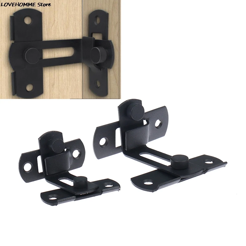 1pc Barn Door Cast Metal Hook Latch Lock Texture Country Rustic Decoration Ornament Right Angle Sliding Door Buckle