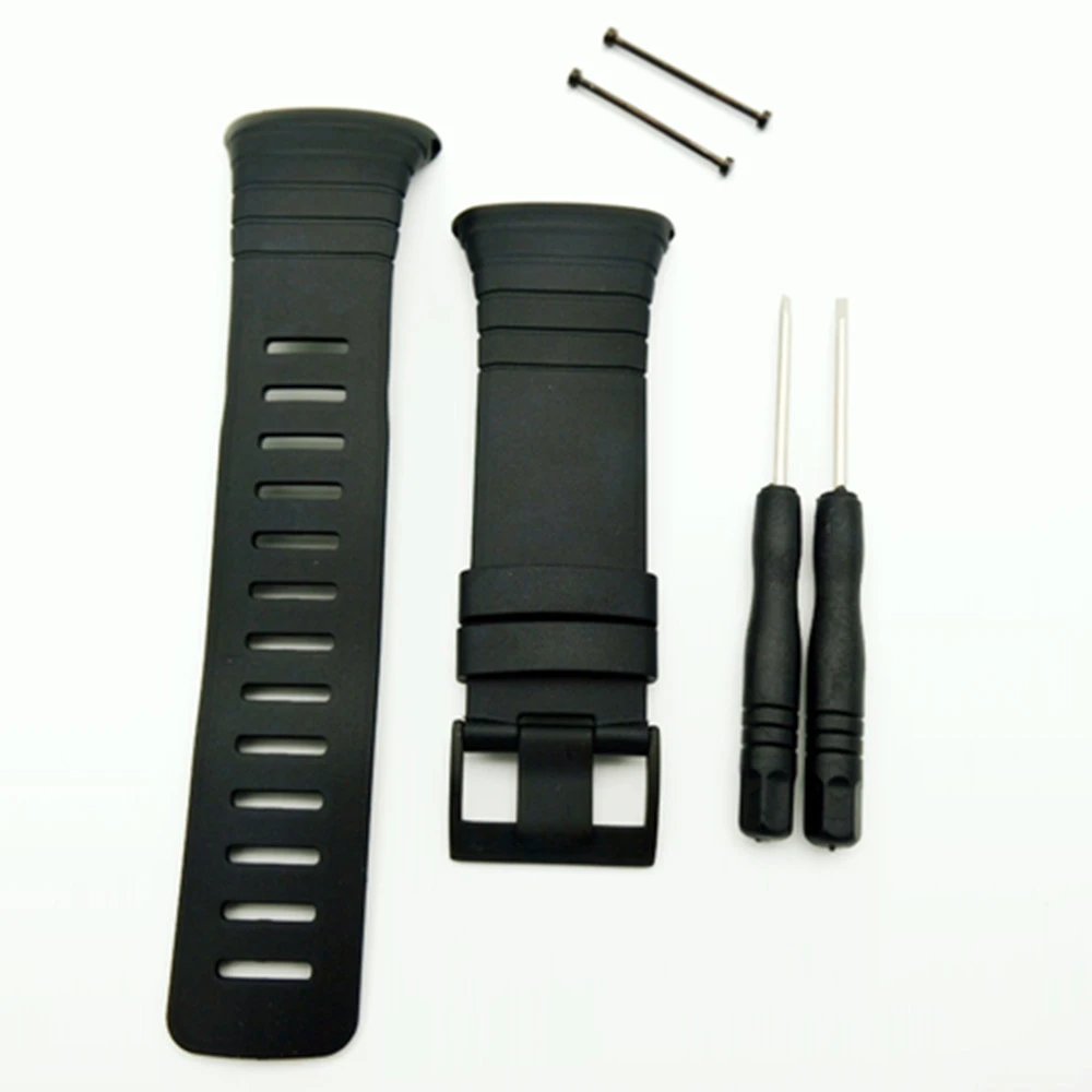 New! Watches Man For  Suunto Core 100% Fit Original Strap Standard All Black Watch Band/Strap +Clasp Screw +Tool
