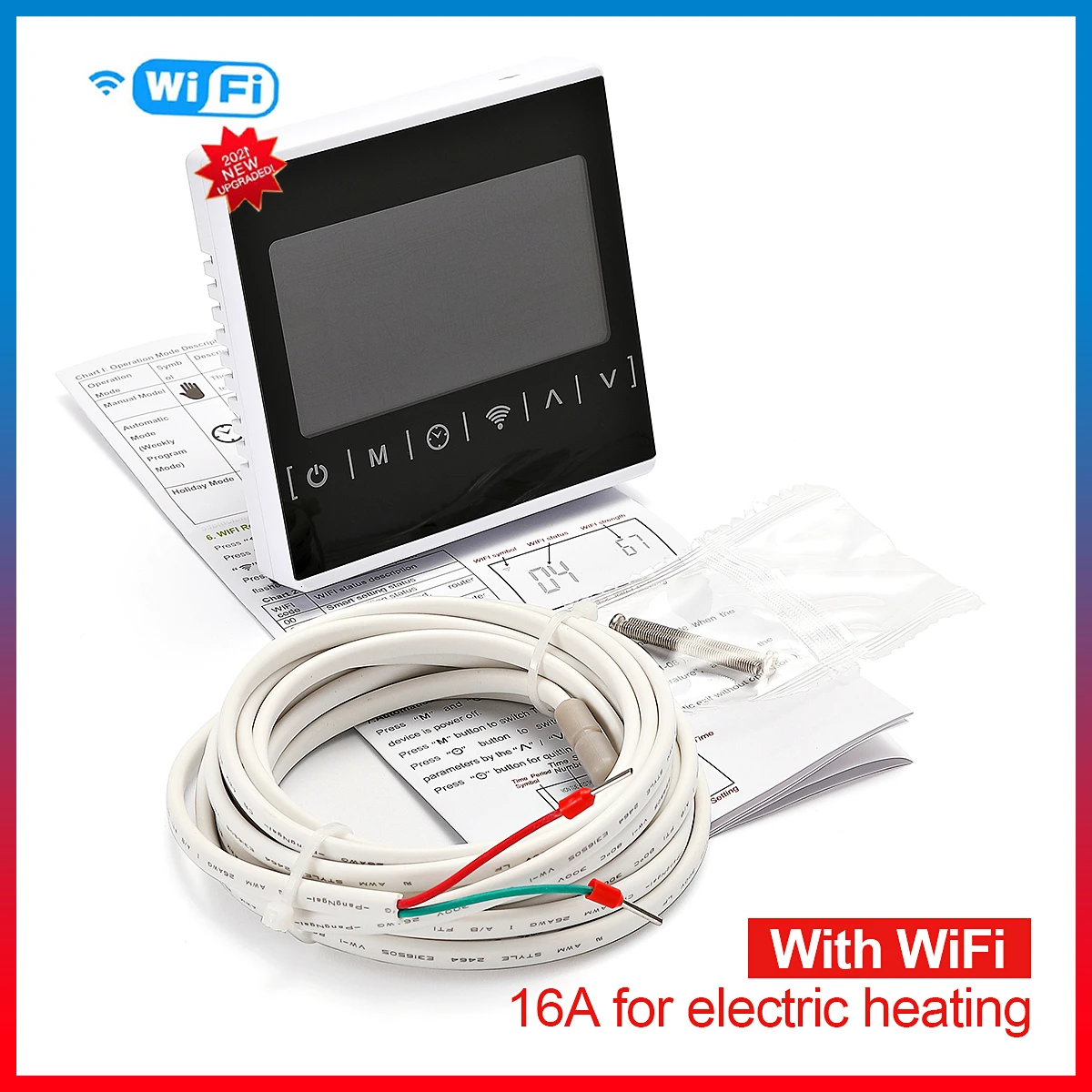 Newly upgraded smart thermostat, LCD touch screen, electric floor heating, electric heating temperature controller