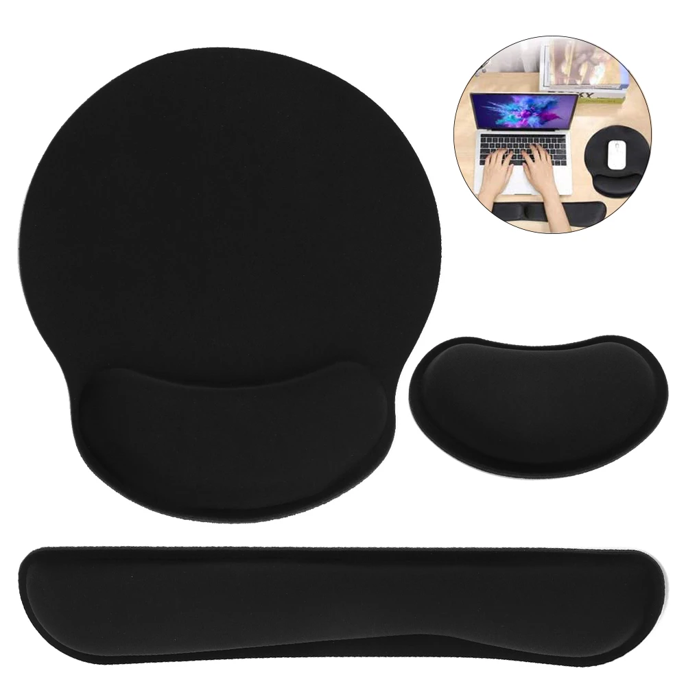 1Set Game Mouse Mat Memory Sponge Keyboard Ergonomic Wrist Rest Pads Anti Slip Hand Support Office Supplies Computer Laptop Acce