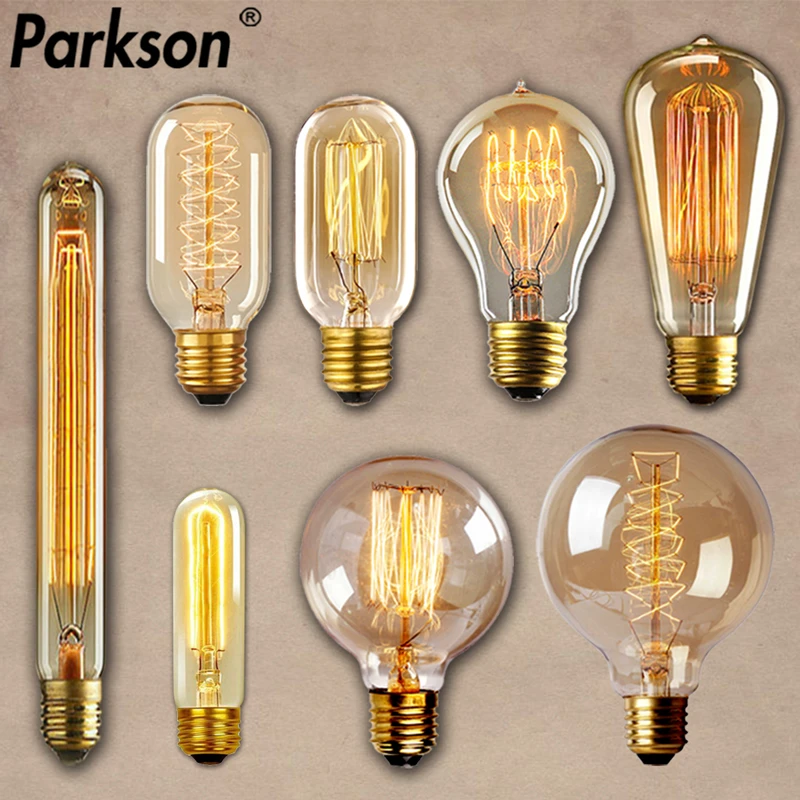 E27 Retro Edison Bulb AC 220V 110V 40W Dimmable Vintage Edison Light bulb ST64 G80 G95 T225 T300 Incandescent Lamp Edison Lamp