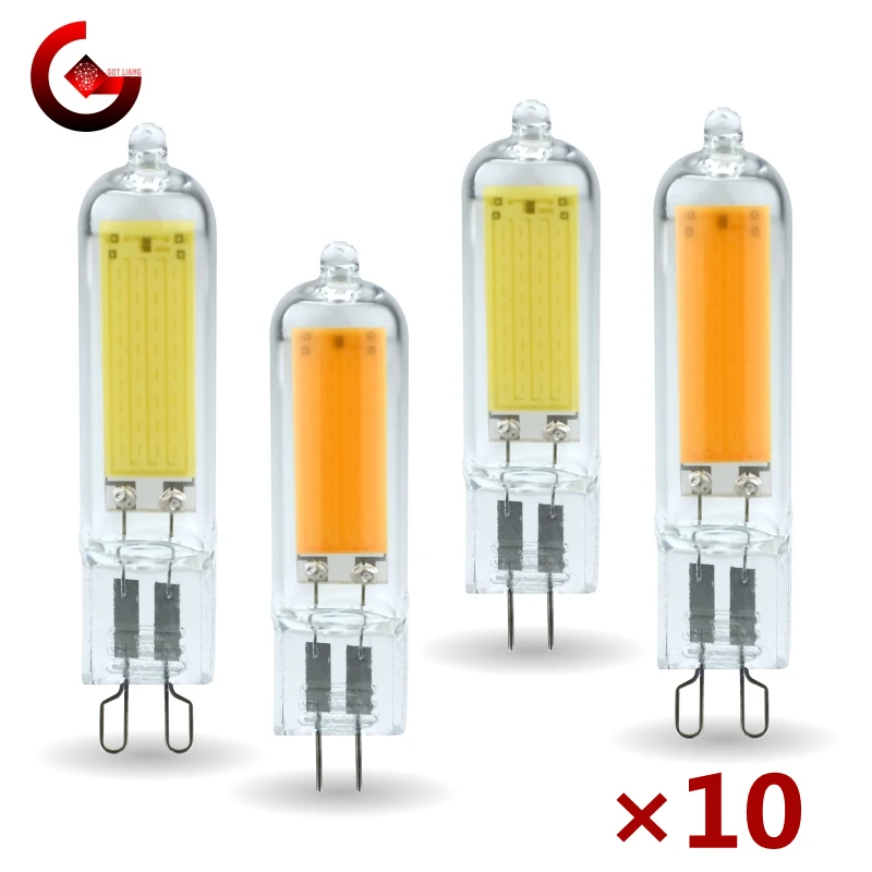 10pcs/lot G4 G9 LED Light Bulb 3W 6W 220V Dimmable COB Glass LED Lamp Replace 40W 60W Halogen Bulb for Pendant Light Chandelier