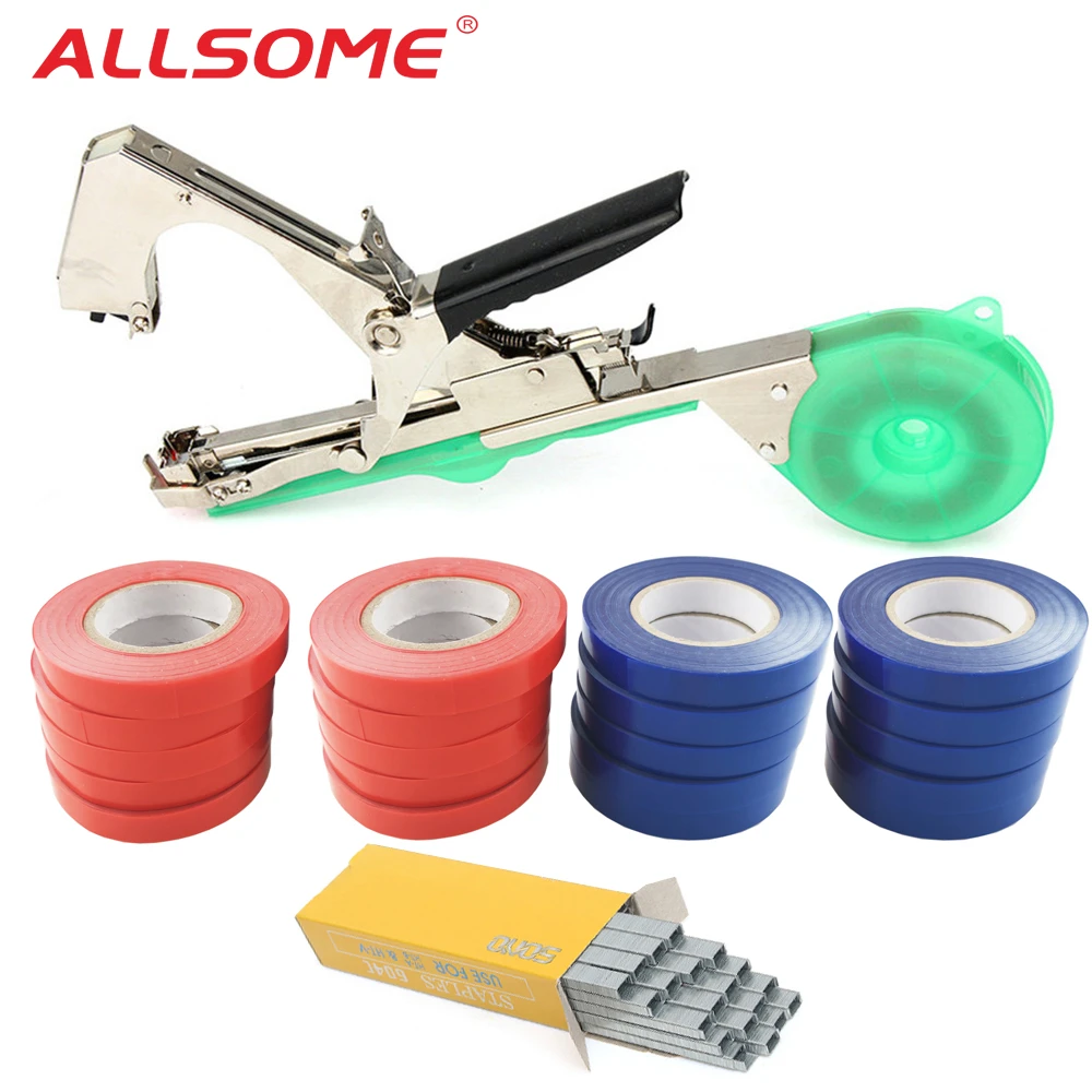 Tying Machine Plant Garden Plant Tapetool Tapener With 20 Rolls Tape Set for Vegetable, Grape, Tomato,Cucumber, Pepper Flower