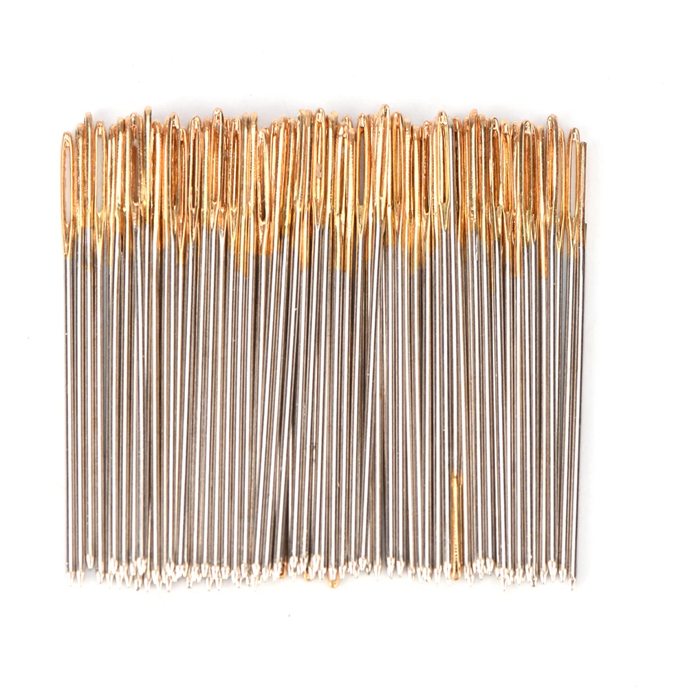 100PCS Golden Tail Embroidery Fabric Cross Stitch Needles Size 24 For 11CT Stitch Cloth Sewing High Quality