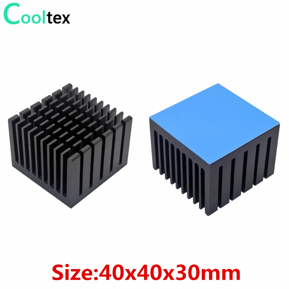 2pcs 40x40x30mm Aluminum Heatsink Radiator Heat Sink Cooling for Electronic Chip LED With Thermal Conductive double sided Tape