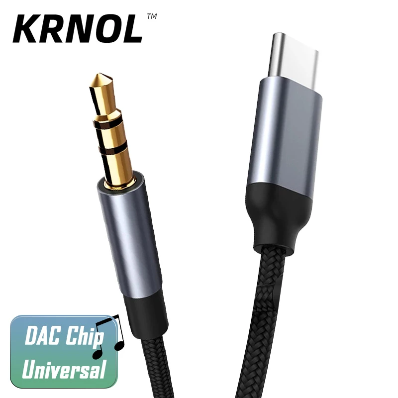 USB Type C to 3.5 MM Jack AUX Cable DAC Type-C Audio Kabel for Car Speaker Headphone Tipo C Auxiliary Adapter Cabo 0.5M 1M 1.5M