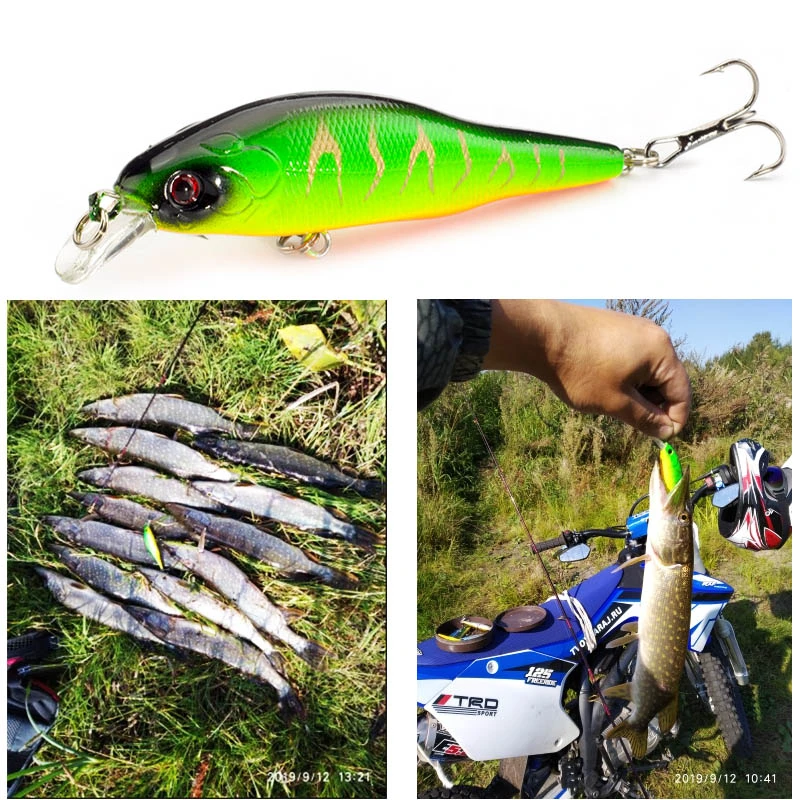 SEALURER Minnow 1pcs 9cm 9.5g Jerkbait Wobblers Fishing Tackle 3D Eyes Fishing Lures Crankbait 6# hook fly fishing