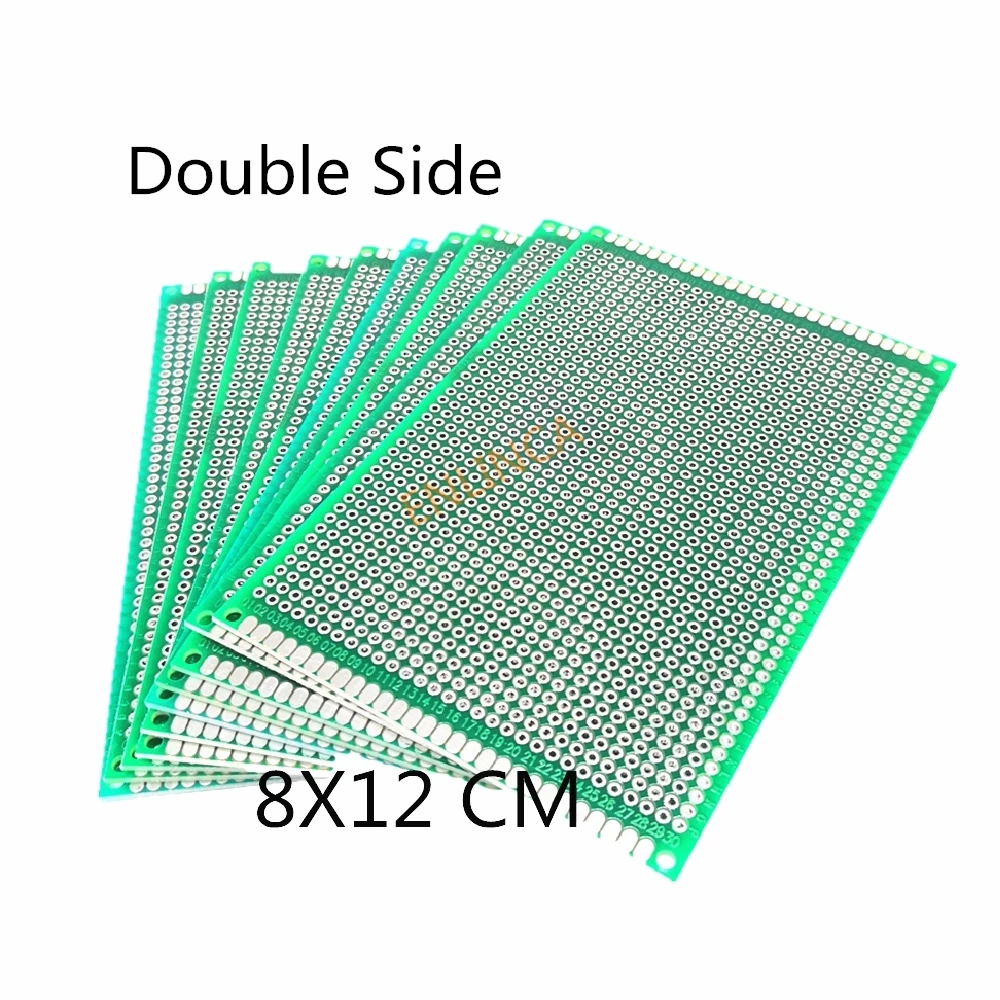 3pcs 8x12cm Double Side Copper Prototype PCB 8*12cm Universal Printed Circuit Board Fiberglass Plate For  Soldering Board