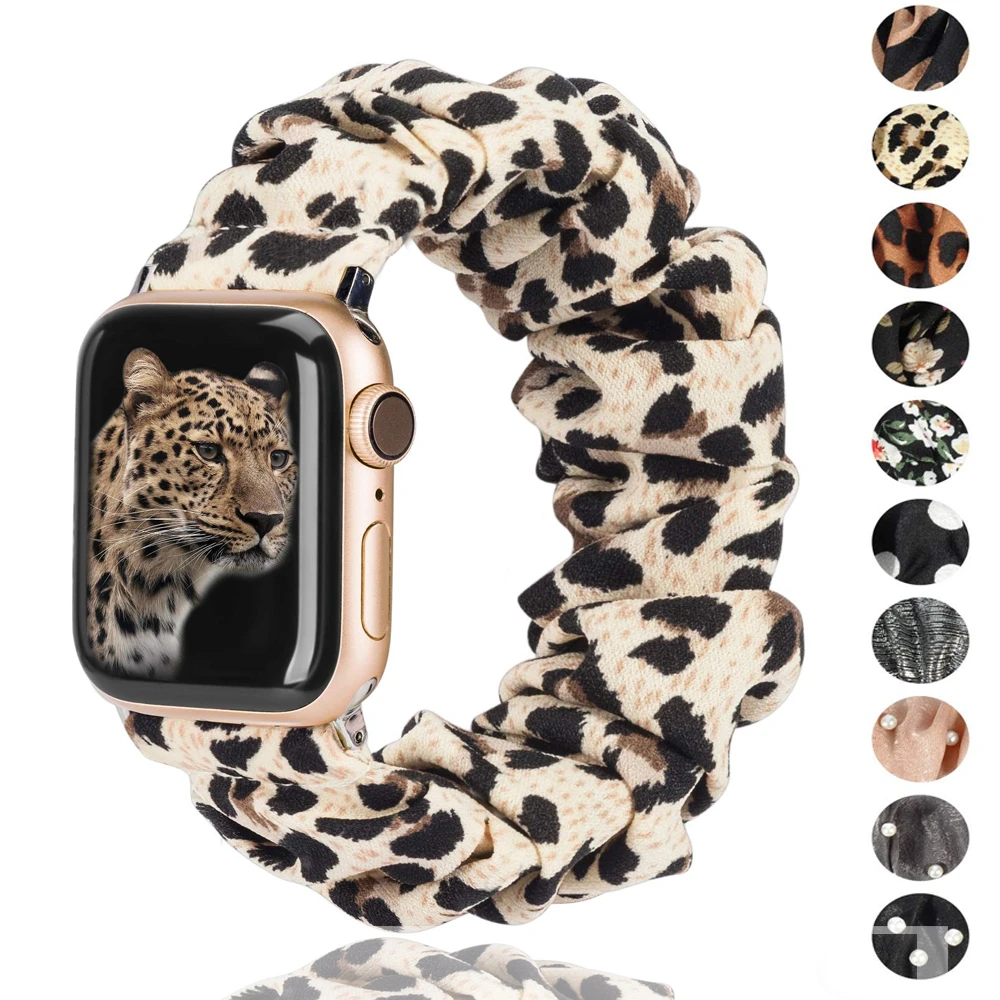 Scrunchie Strap for apple watch band 44mm 40mm 42mm 38mm women/Girls correa bracelet watchband iwatch serie 6 se 5 4 3 44 42 mm