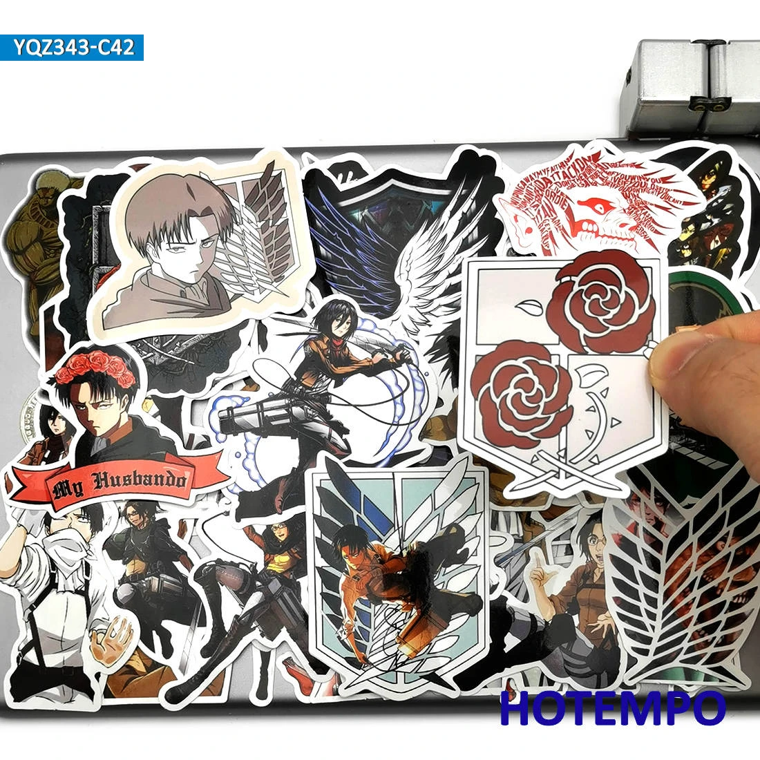 40pcs Attack on Titan Anime Stickers Levi Ackerman Eren for DIY Mobile Phone Laptop Suitcase Skateboard Pad Case Cartoon Sticker