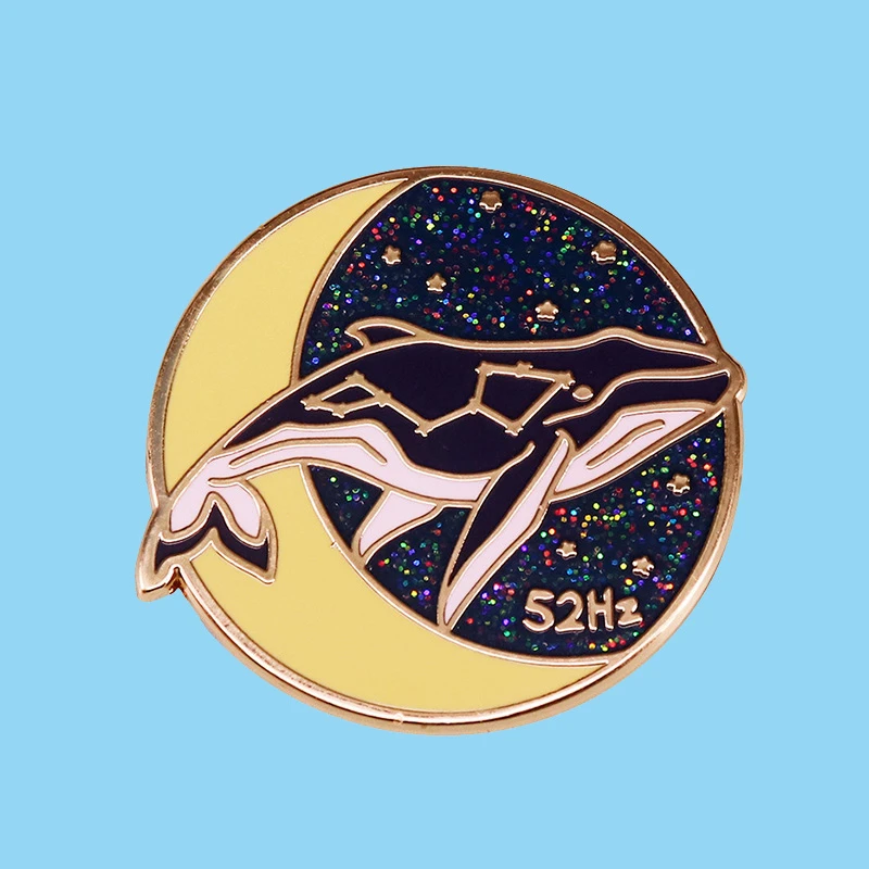 KPOP Rap Monster J-HOPE JIMIN SUGA 52hz Whale Album Enamel Brooch Pins Badge Collar Lapel Pins Alloy Metal Fashion Jewelry