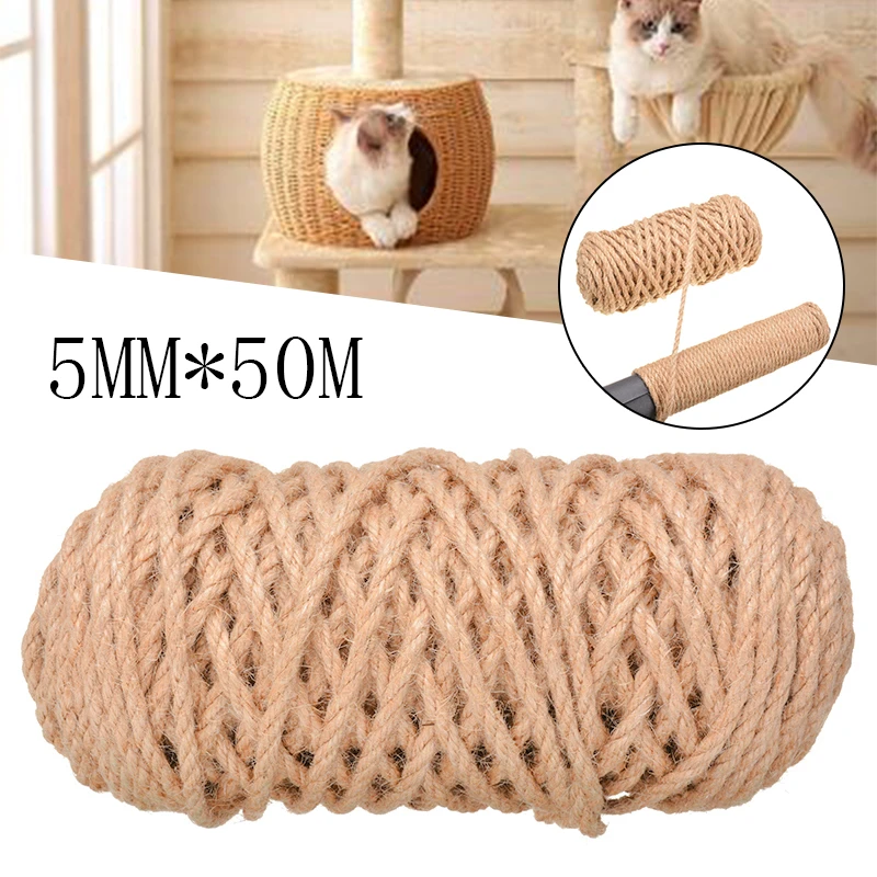 Replacement Sisal Rope For Pet Cat Scratching Post Claw Care Toy Repair  Traditional Processing Making Desk Legs Binding Rope