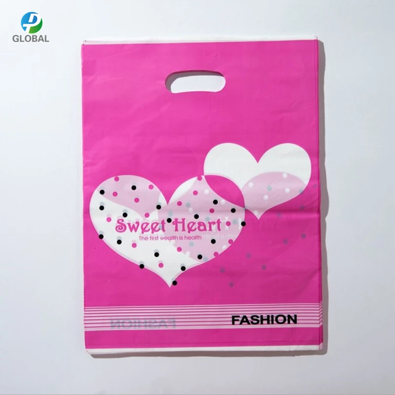 D&P 15*20cm/20*25cm 10pcs Wedding gifts boutique gifts shopping packaging plastic Handle Bags Jewelry Plastic package Bags