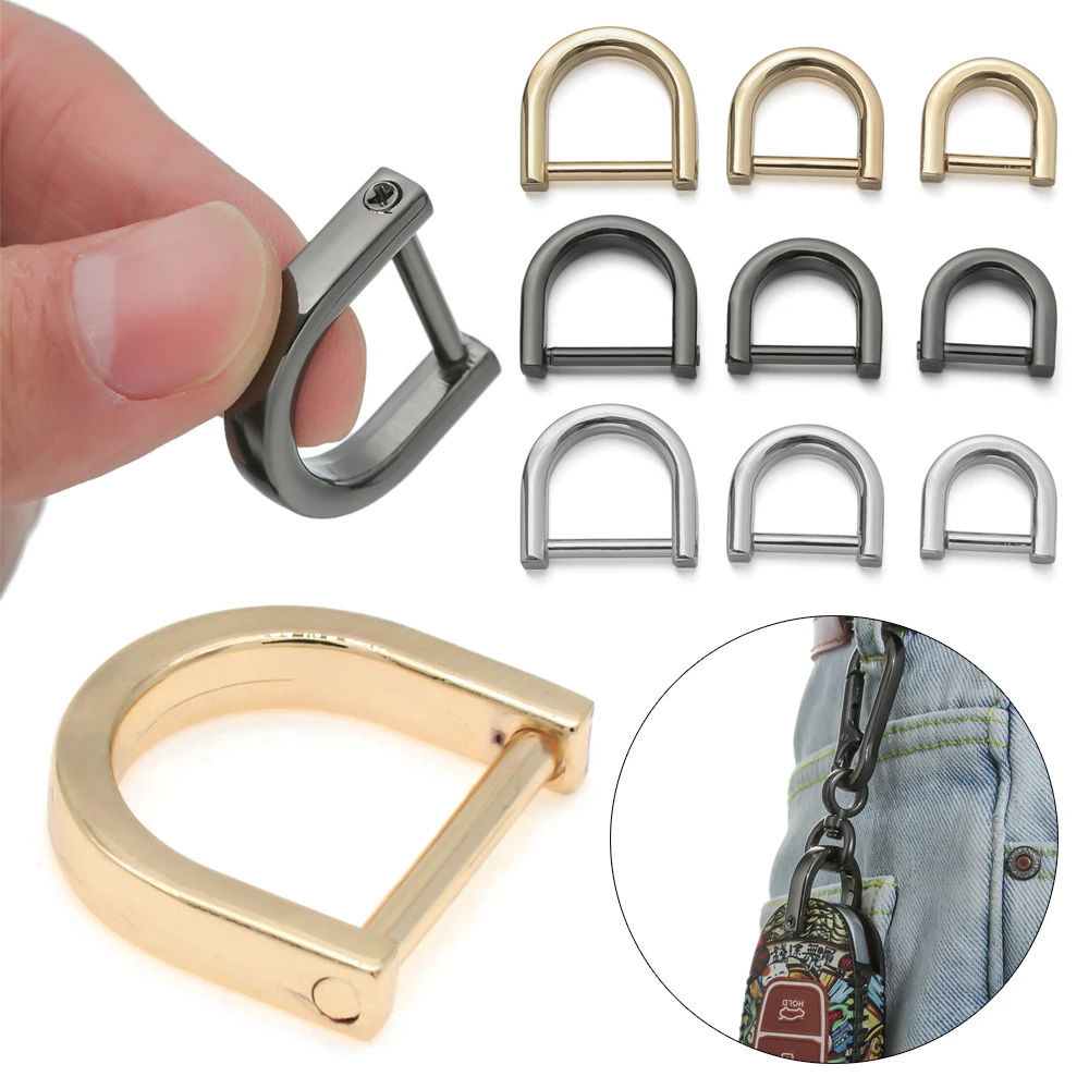 1pc Metal Detachable Open Screw D Ring Buckle Shackle Clasp For DIY Leather Craft Bag Strap Belt Handle Shoulder Webbing