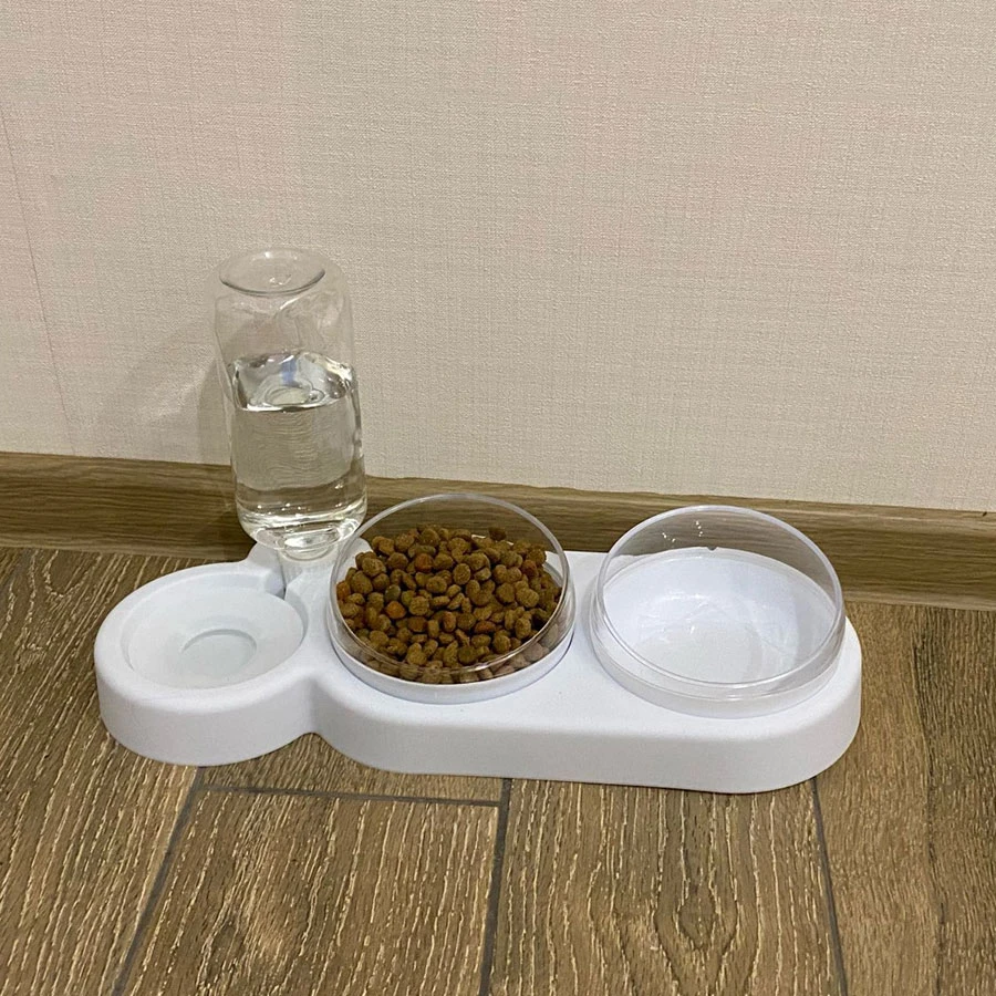 Pet Cat bowls Water Dispenser Protect Spine 360 rotate Cat food bowl 2 in 1 with Waterer Cat feeder Pet Products