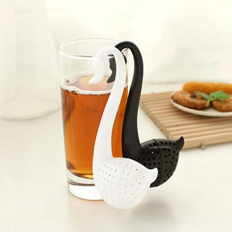 1pc Creative Swan Tea Infuser Environmentally Friendly Plastic Elegant Swan Tea Strainers Teaware Tea Infuser Kitchen Tools