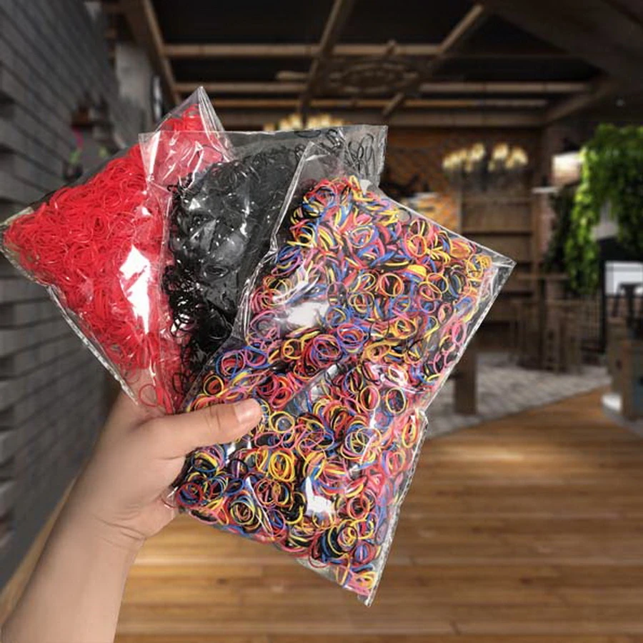 3000 pcs/ Pack Disposable Rubber Bands For Baby Kids Small Hair Tie Gum Girls Elastic Hair Ring Set Scrunchies Accessories