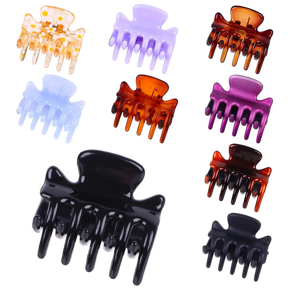 12 Pcs/Set Women Girls Hair Claw Clips 3cm Mini Crab Hair Claw Plastic Hairpin Jaw Clamp Hair Styling Tool Accessories