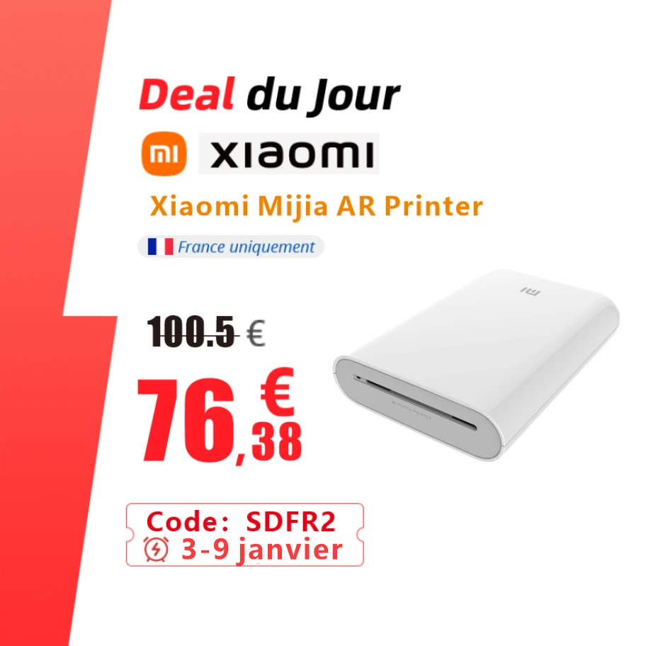 Xiaomi AR Printer 300dpi Portable Photo Mini Pocket With DIY Share 500mAh picture printer pocket printer With Print Paper Mijia