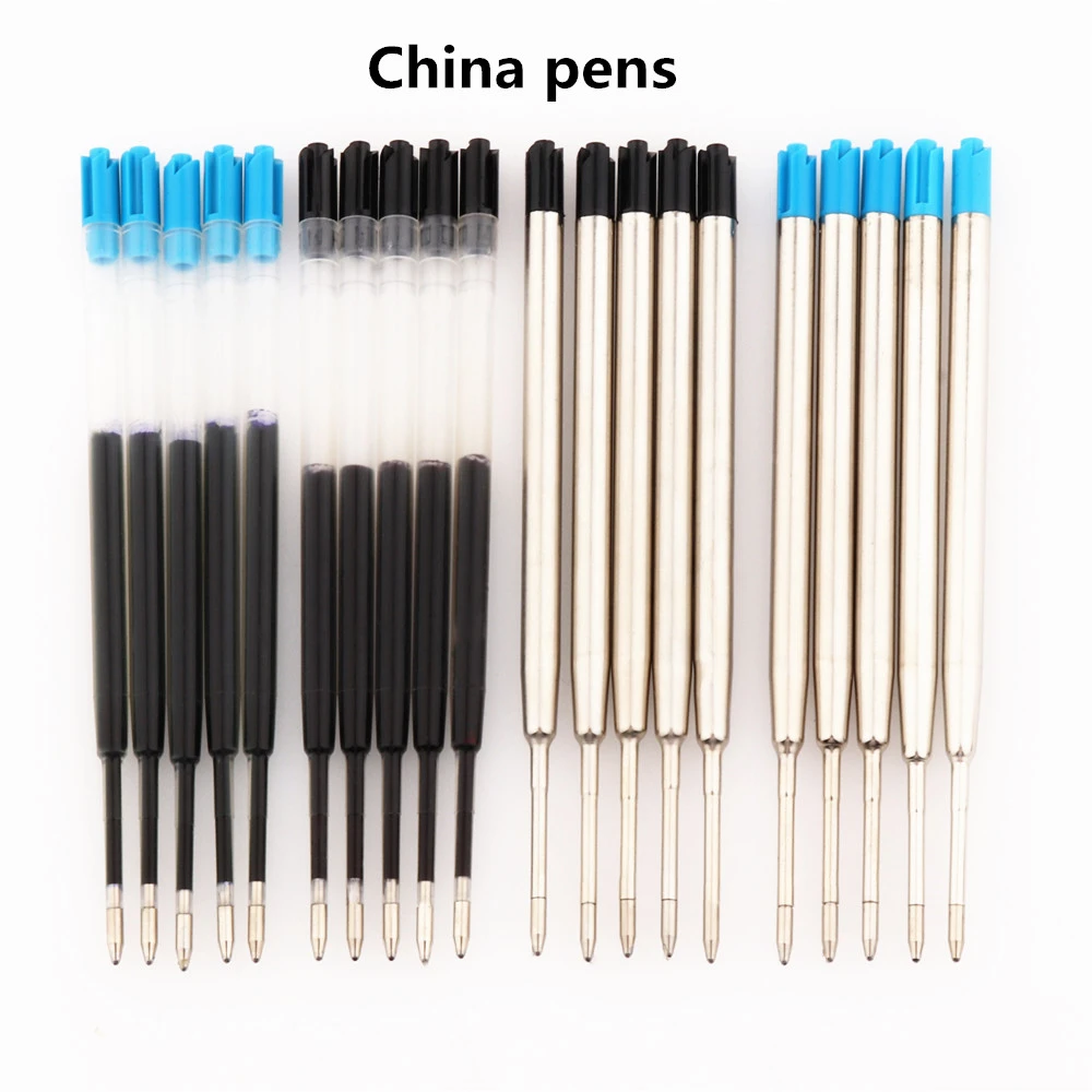 High quality 5pcs Black Blue Gel Oily ink  Refill Ballpoint Pen School office stationery  Suitable for ball point pens Writing