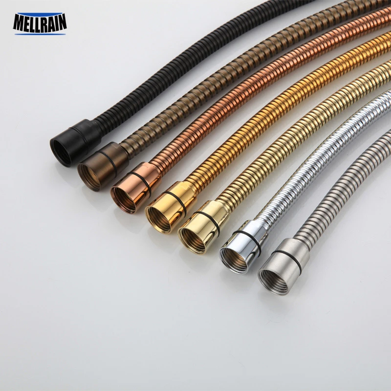 High Quality Black Shower Hose Bathroom Fitting Stainless Steel Soft Bath Tube 1.5 Meter Water Pipe Chrome,Burshed Gold,Grey,ORB