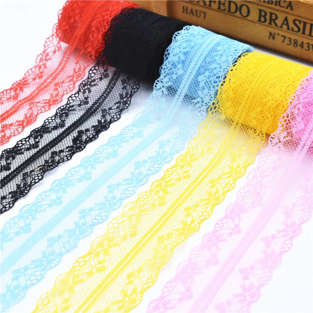 10 Yards Lace Ribbon Tape 40MM Wide Trim Fabric DIY Handicrafts Embroidered Net Cord For Sewing Decoration african lace fabric