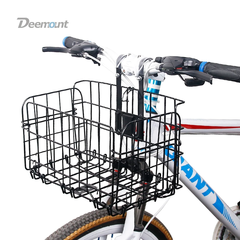 Bicycle Metal Basket Handlebar Foldable Pannier Cycling Carryings Pouch Luggage Carry Case Optional Strengthened or Basic Type