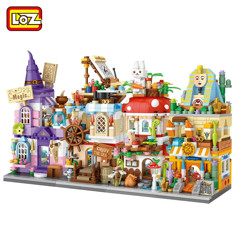 LOZ Mini Blocks City View Scene Coffee Shop Retail Store Architectures model Assembly Toy Christmas Gift for Children Adult