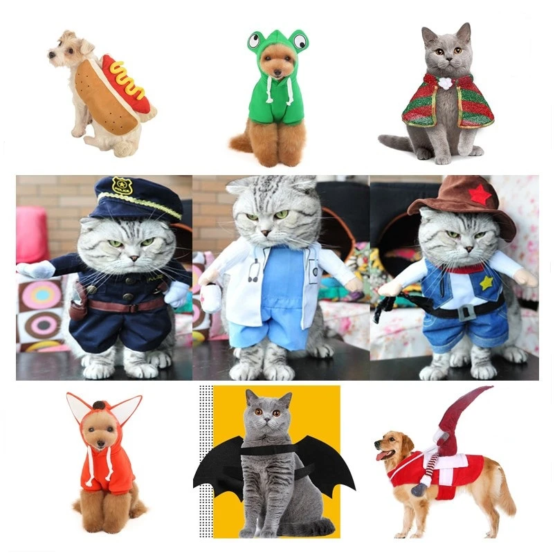 Funny Pet Costume Dog Cat Costume Clothes Dress Apparel Doctor Policeman Cowboy