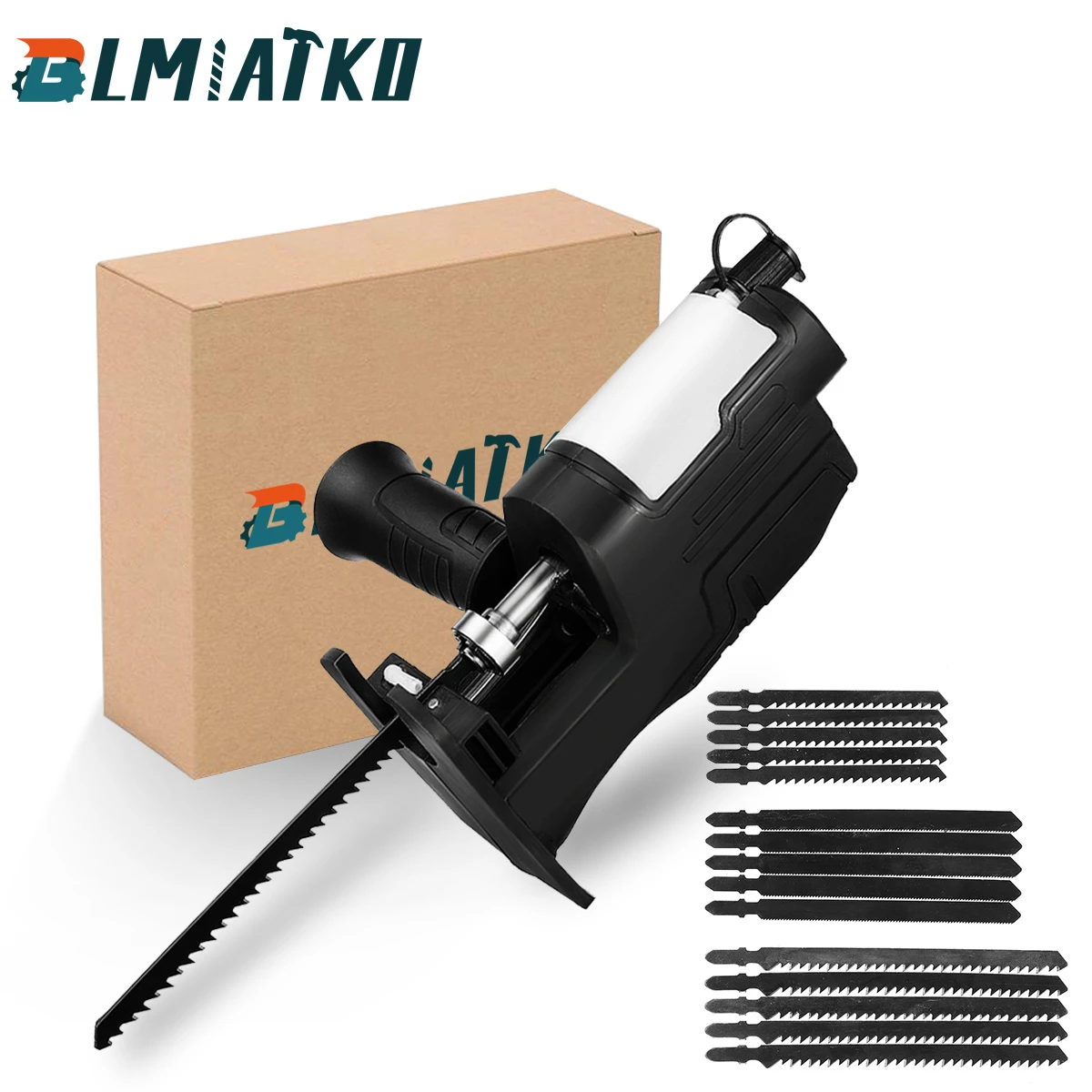 BLMIATKO Reciprocating Saw Power Tool Reciprocating Saw Metal Cutting Wood Cutting Tool Electric Drill Attachment With Blades
