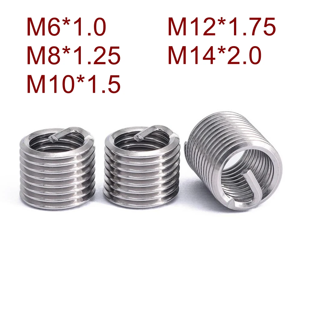 Wire Thread Insert Screw Bushing M6 M8 M10 M12 M14 Thread Repair Stainless Steel
