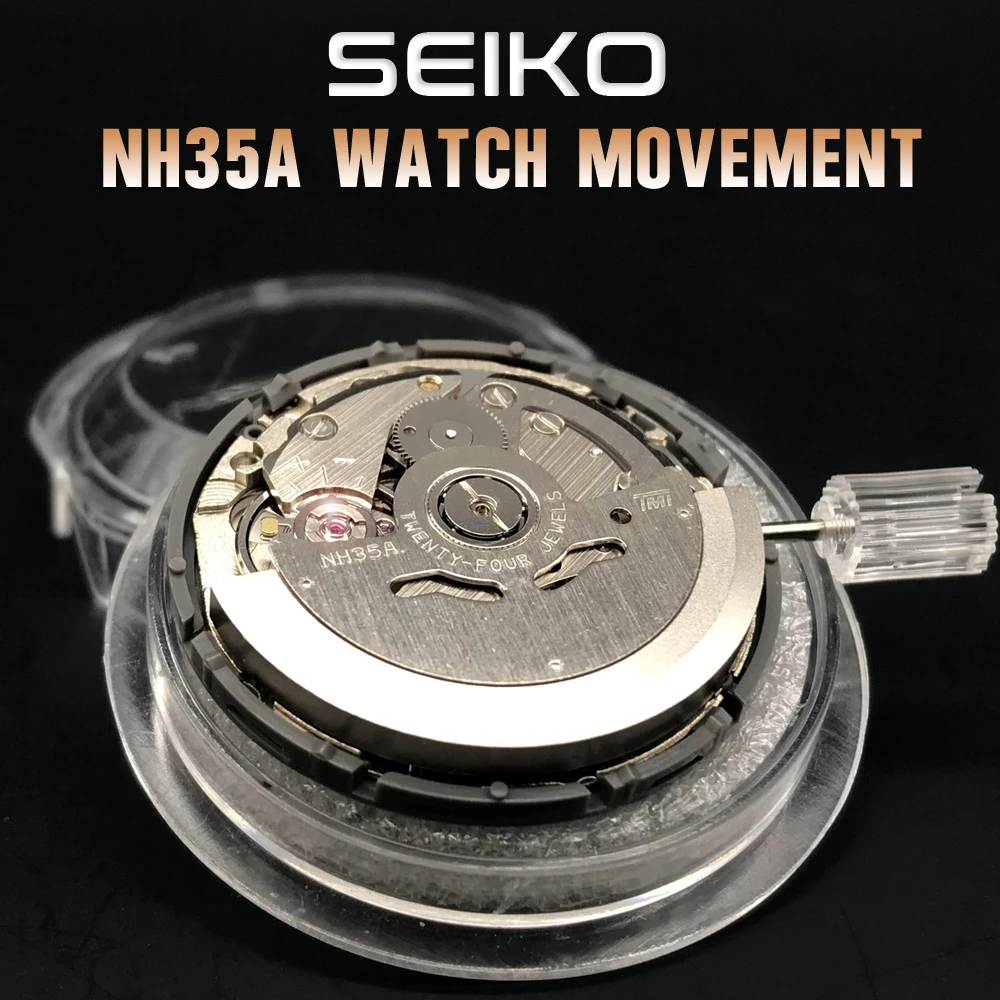 Japan Original SII NH35A aka NH35 Mechanical Movement 24 Jewels with White Datewheel High Accuracy Automatic Self-winding Movt