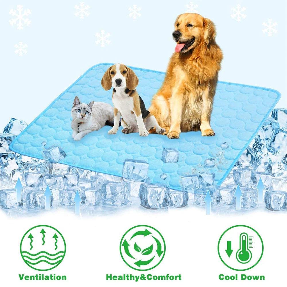 Washable Summer Cooling Mat for Dogs Cats Kennel Mat Breathable Pet Crate Pad Cusion Sleep Mat Pet Self Cooling Mat