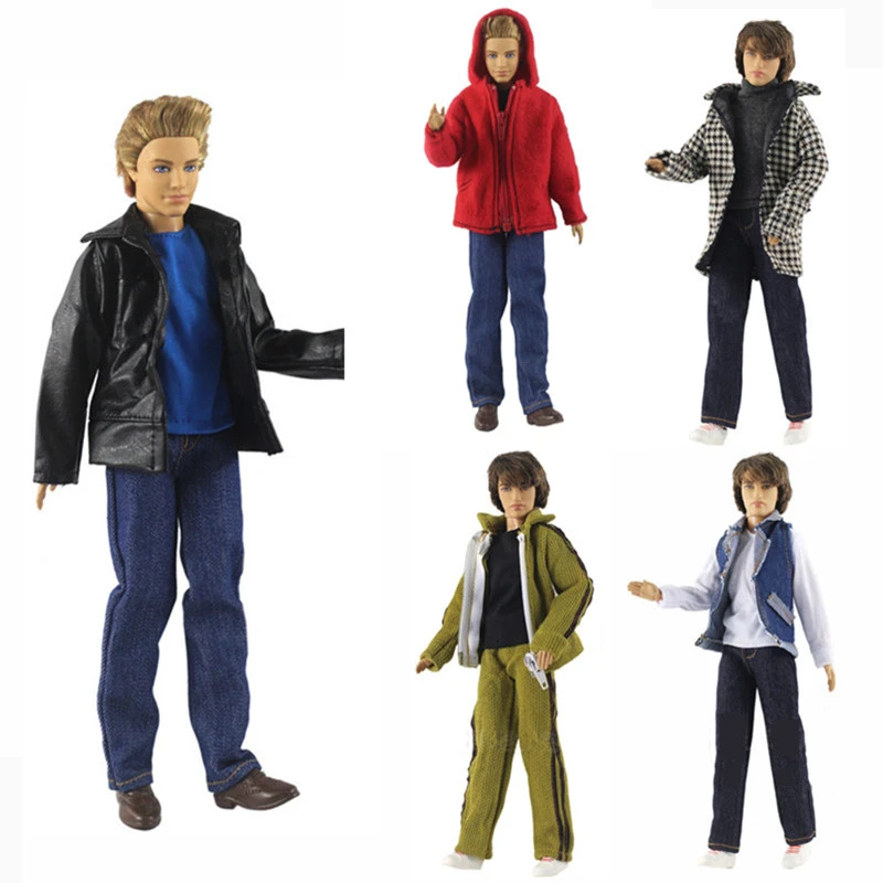 2021 New Boyfriend Ken Jeans Shirt Suit Outfits Set for Barbie CD FR Kurhn BJD Doll Clothes Accessories Girl Dollhouse Toys