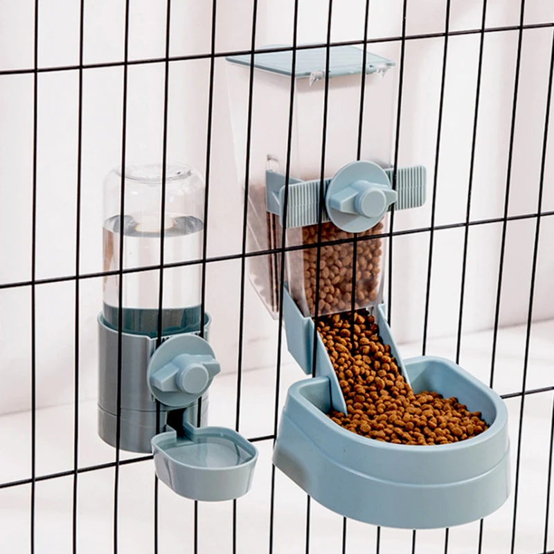 Automatic Pet Bowls Cage Hanging Feeder Pet Water Bottle Food Container Dispenser Bowl For Puppy Cats Rabbit Pet Feeding Product