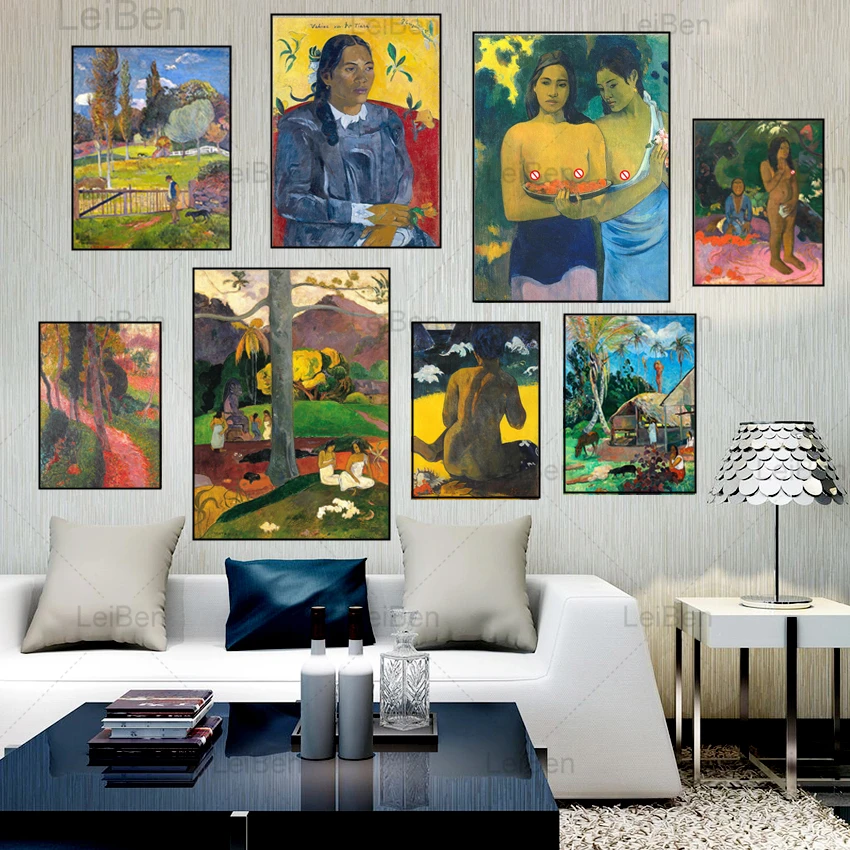 Paul Gauguin Vintage Canvas Painting Nordic Abstract Figure Landscape Retro Poster Wall Art Picture Home Decoration Living Room