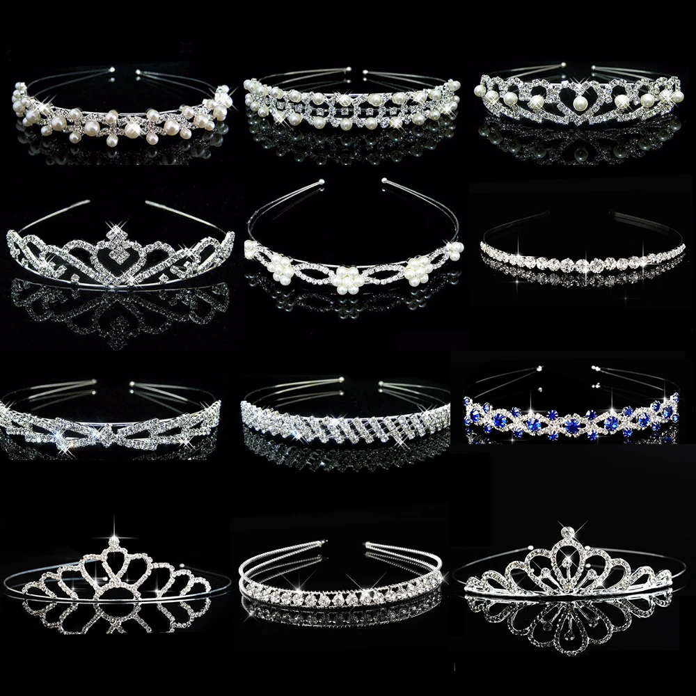 Princess Wedding Bridal Bridesmaid Tiara Crown Headband Girls Crystal Rhinestone Jewelry hair Accessories Bride Head Ornament