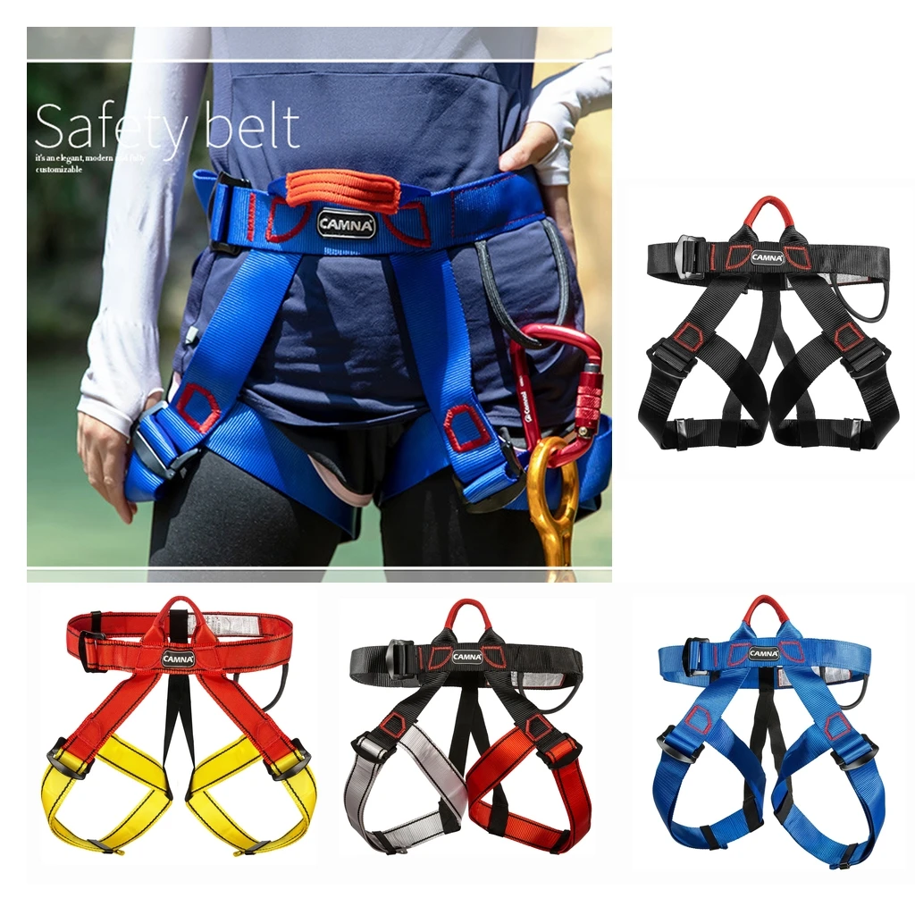 Women Mens Tree Carving Fall Protection Waist Belt, Rock Climbing Equip Gear Rappelling Harness - Half Body, 4 Colors