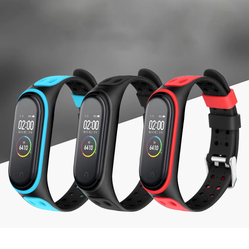 Silicone Smart watchband for xiaomi mi band 6 5 4 3 Wristband Mi band5 replacement belt correa for XIOmi mi band 3 4 5 bracelet