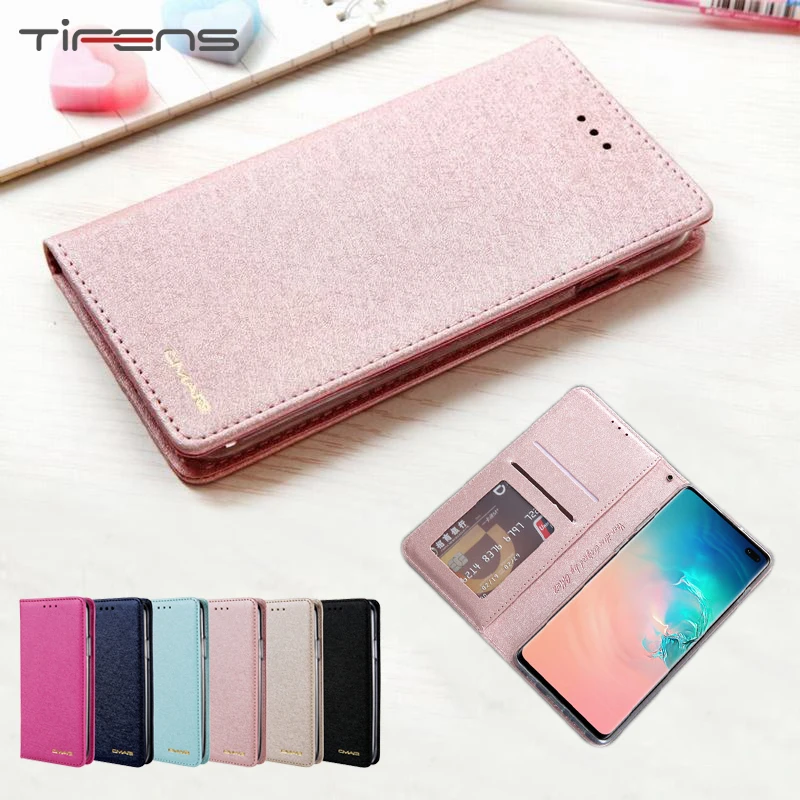 Silk Pattern Leather S20FE Case For Samsung Galaxy S21 S20 FE S10 S9 S8 Ultra Note 10 Plus 9 8 Flip Wallet Magnetic Cover Coque