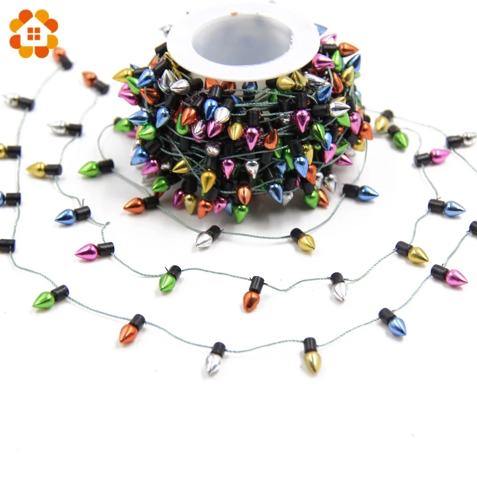 3/5Meters Christmas Garland DIY Small Bulbs String Ornaments No Electricity Colorful Home Decorations Xmas Tree Party Supplies