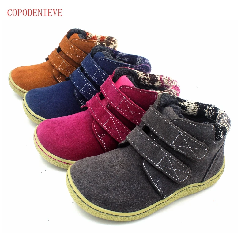 COPODENIEVE The winter of the children shoes girl casual shoes natural leather casual shoes boots shoes breathable boy