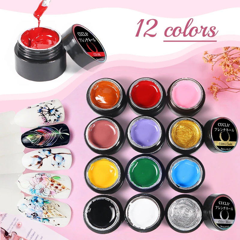 8ml High Saturation Nail Gel Spider Paint Glue Flower Draw Painting DIY Design Black White Lacquer Metallic Glue Manicure TSLM1
