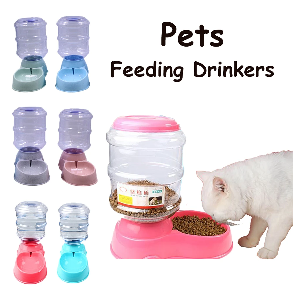 3.8L Plastic Pet Feeding Drinkers Cat Dog Automatic Feeder Drinking Animal Pet Bowl Water Bowl For Pets Dog Automatic Drinkers