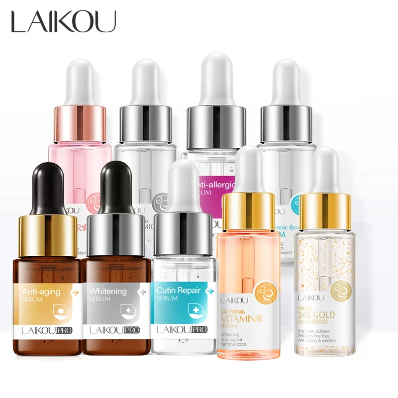 LAIKOU Serum Japan Sakura Essence Anti-Aging Hyaluronic Acid Pure 24K Gold Whitening Vitamin C Face Serum Face Skin Care Korea