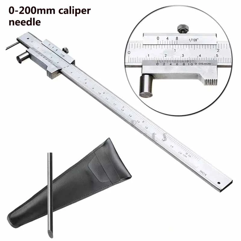 0-200mm Marking Vernier Caliper With Carbide Scriber Stainless Steel Parallel Marking Vernier Caliper Marking Gauge Tool